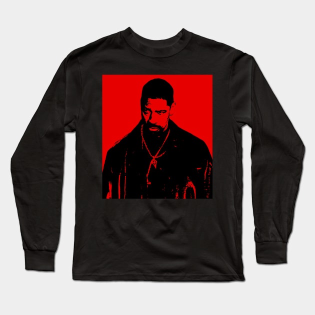 denzel washington Long Sleeve T-Shirt by oryan80